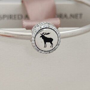 Pandora Banff Exclusive Bead Charm Button S925 Silver Pendant with box